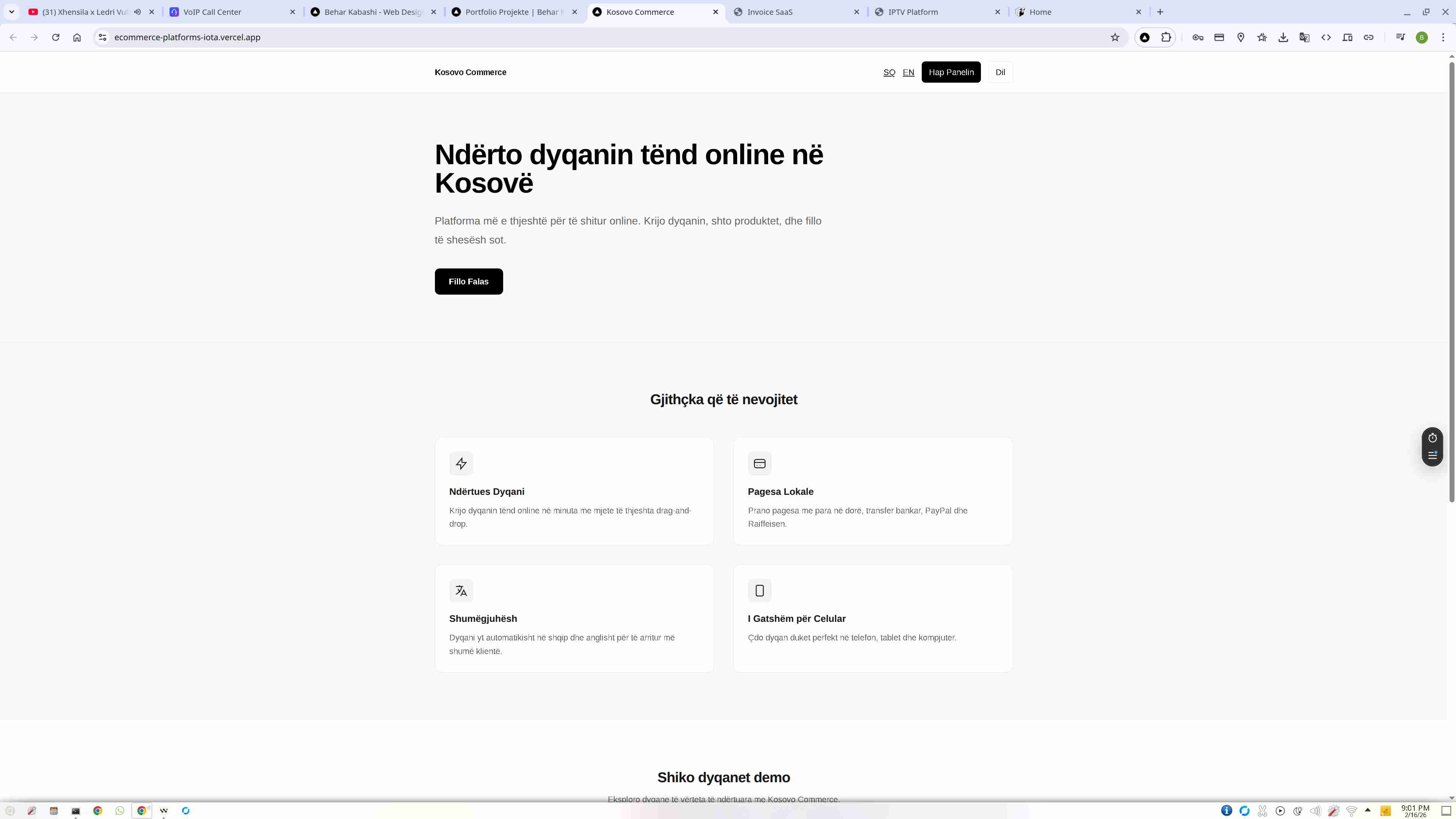 Platforma Web për 200+ Biznese - Sistem i automatizuar për gjenerimin dhe menaxhimin e faqeve web profesionale për biznese lokale në Kosovë.