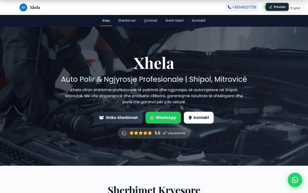 Xhela — Auto polir & ngjyrosje, Mitrovicë